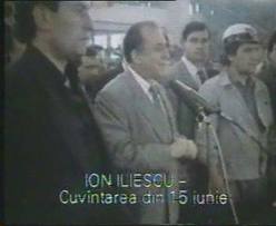 Iliescu mulumind minerilor